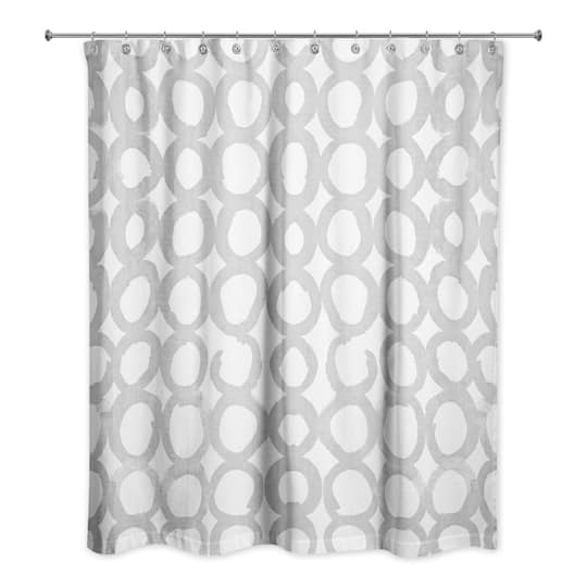 Gray Watercolor Circle Shower Curtain